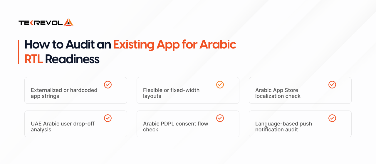 Audit checklist for Arabic RTL app localization and compliance